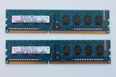 Лот: 7165013. Фото: 1. Hynix 2GB*2шт, DDR3 pc3-10600u-9-11-a1. Оперативная память
