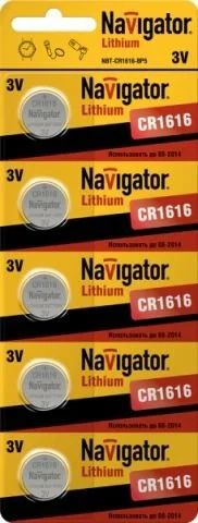 Лот: 12949264. Фото: 1. Батарейка Navigator 94779 CR1616... Батарейки, аккумуляторы, элементы питания
