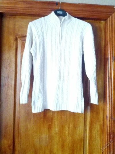 Лот: 5892853. Фото: 1. Кофта белая х/б 48-50. Свитеры, толстовки, худи