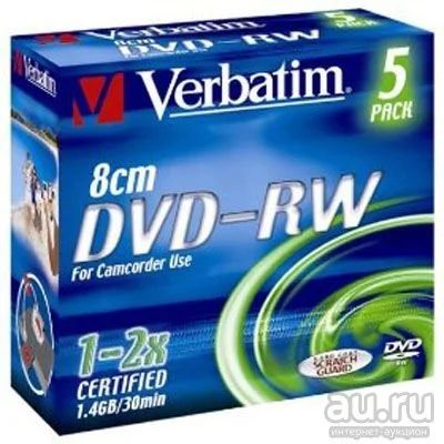 Лот: 9027133. Фото: 1. Диски DVD-RW 8cm 1.4GB. CD, DVD, BluRay