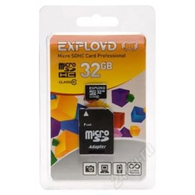 Лот: 3428222. Фото: 1. 32Gb MicroSDHC Exployd class 10... Карты памяти