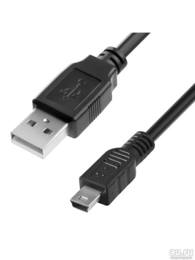 Лот: 15885049. Фото: 1. Кабель USB- Mini USB (черный... Дата-кабели, переходники