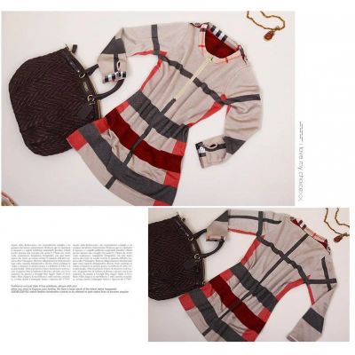 Лот: 12771657. Фото: 1. Трикотажное платье в стиле Burberry... Платья