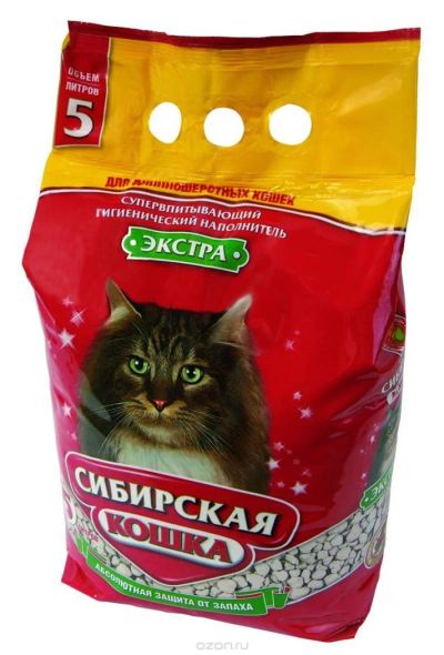 Лот: 8212259. Фото: 1. Сибирская кошка Экстра 5л (Комкующийся... Миски, лотки, наполнители