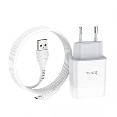 Лот: 19465914. Фото: 1. СЗУ Hoco + кабель microUSB 2.4A... Зарядные устройства, блоки питания, адаптеры сетевые для смартфонов