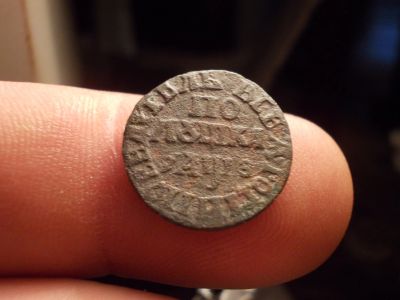 Лот: 12367809. Фото: 1. Редчайшая полушка Петра 1 1707... Россия до 1917 года