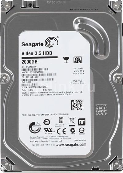 Лот: 8056160. Фото: 1. Жесткий диск 2 Тб Seagate Video... Жёсткие диски (HDD)