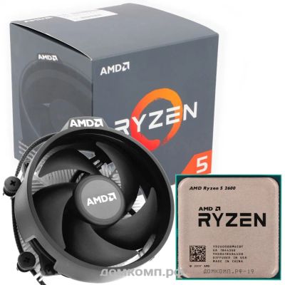 Лот: 19856145. Фото: 1. Ryzen 2600 box 6/12. Процессоры