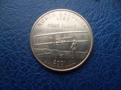 Лот: 11299347. Фото: 1. 25 центов 2001 года Штат Северная... Америка