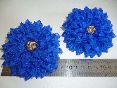 Лот: 14374262. Фото: 1. Банты голубые из органзы на резинке. Цветы из ткани