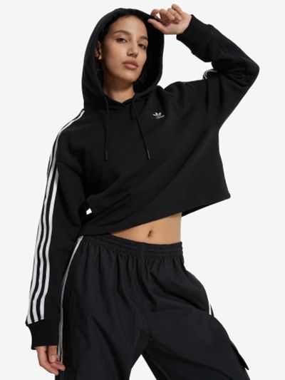Лот: 24922139. Фото: 1. Худи женское adidas, Черный. Другое (спортивная одежда)