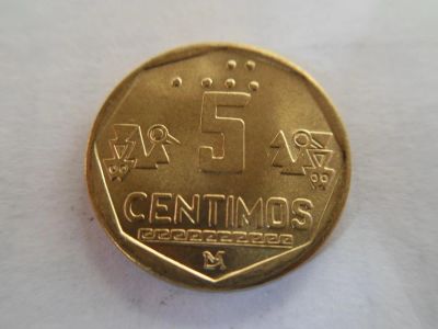 Лот: 5332038. Фото: 1. Перу 5 сентимо, 1998. Америка