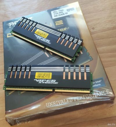 Лот: 16018059. Фото: 1. 2x4 GB DDR-3 Топовой Patriot pxd38g2133c11k-... Оперативная память