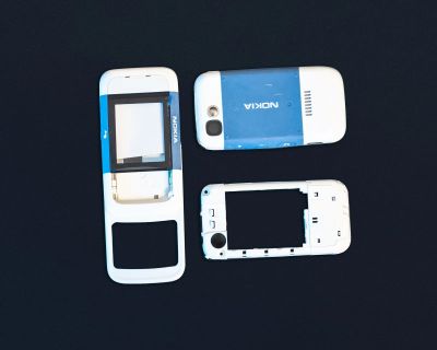 Лот: 19823588. Фото: 1. Корпус Nokia 5200 (комплект) бело-синий... Другое (запчасти, оборудование)