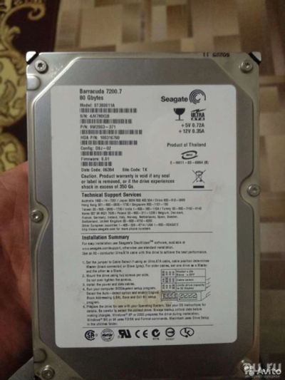 Лот: 17062263. Фото: 1. Жесткий диск 80 гб hdd 80 gb seagate. Жёсткие диски (HDD)
