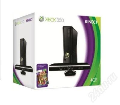 Лот: 535614. Фото: 1. xbox 360 slim 4gb+KINECT+Kinect... Игровые приставки, консоли