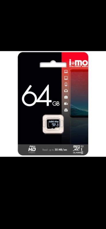 Лот: 14177827. Фото: 1. Карта памяти SDHC Micro IMO 64GB... Карты памяти