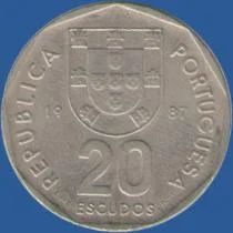 Лот: 5145813. Фото: 1. 20 эскудо Португалия 1987г. Европа