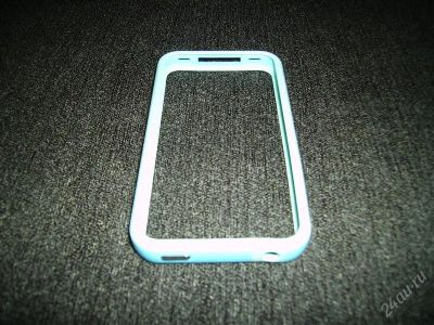 Лот: 2291506. Фото: 1. Бампер на IPhone 4 голубой. Чехлы, бамперы