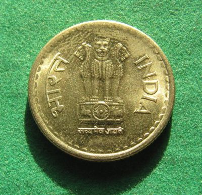 Лот: 19876549. Фото: 1. Индия 5 рупий, 2010 г. Азия