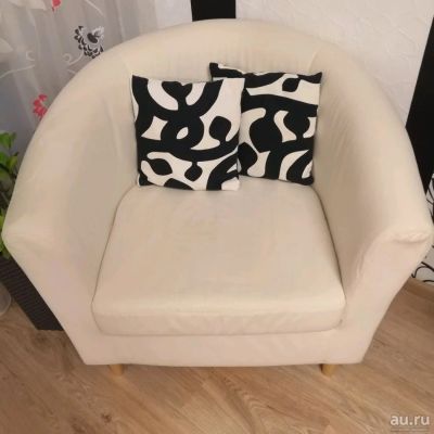 Лот: 12727033. Фото: 1. Кресло белое икеа ikea. Кресла, пуфы