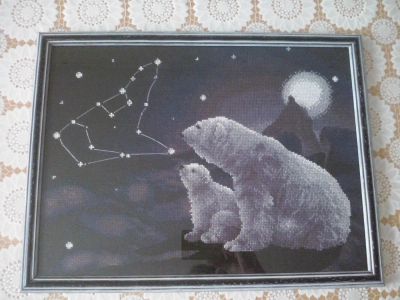 Лот: 4834675. Фото: 1. Картина "Полярная ночь". Вышивание