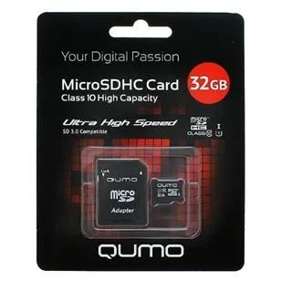 Лот: 5768424. Фото: 1. Карта памяти Microsdhc 32Gb Qumo... Карты памяти