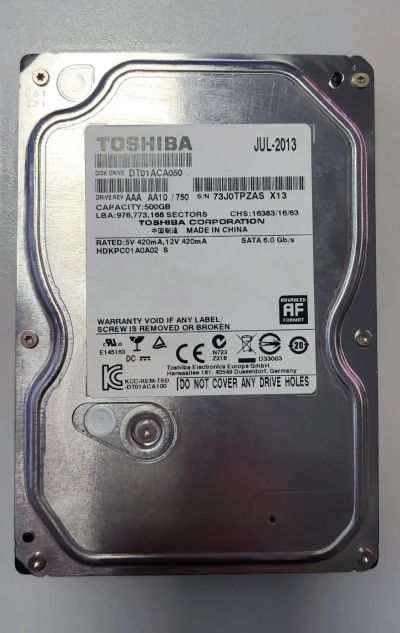 Лот: 21255347. Фото: 1. Жесткий диск Toshiba DT01ACA050... Жёсткие диски (HDD)