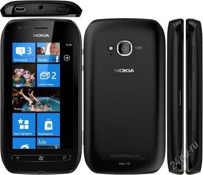 Лот: 2460990. Фото: 1. nokia lumia 710 черный. Смартфоны