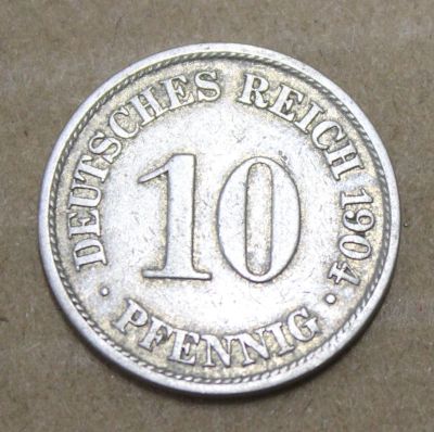 Лот: 23228054. Фото: 1. Германия 10 пфеннигов 1904 года... Германия и Австрия