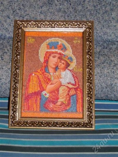 Лот: 2743913. Фото: 1. Икона Казанской Божий Матери. Вышивание