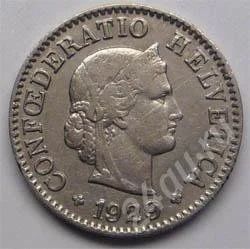 Лот: 217205. Фото: 1. Швейцария. 5 рапен 1929г. Редкость... Европа