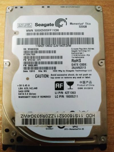 Лот: 15242159. Фото: 1. Seagate 320gb. Жёсткие диски (HDD)