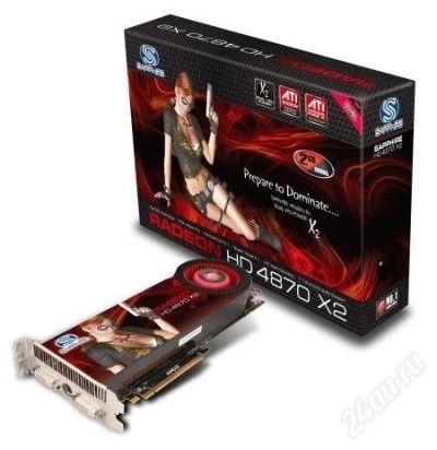 Лот: 1760522. Фото: 1. PCI-E Radeon HD4870 X2 Sapphire... Видеокарты