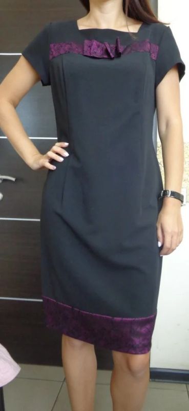 Лот: 6670739. Фото: 1. Платье черно-фиолетовое, новое... Платья