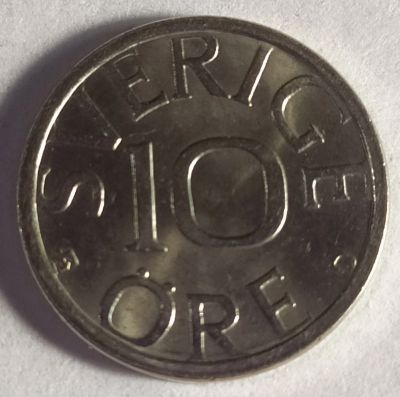Лот: 15960964. Фото: 1. Швеция. 10эре.1989г. Европа