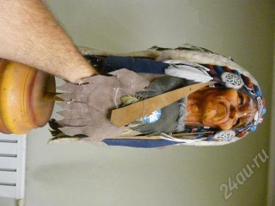 Лот: 465662. Фото: 1. Индеец-вождь-шаман, сувенир с... Скульптуры