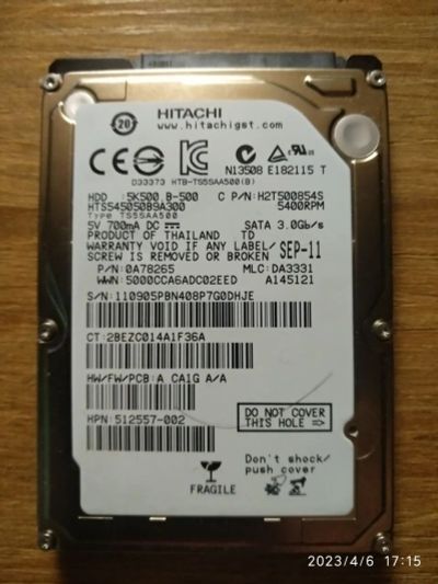 Лот: 20220311. Фото: 1. Жесткий диск 2,5" для ноутбука... Жёсткие диски (HDD)