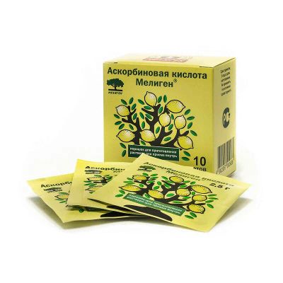 Лот: 23730620. Фото: 1. Аскорбиновая кислота Мелиген порошок... Лекарства