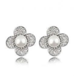 Лот: 4321980. Фото: 1. Swarovski серьги цветы. Серьги, каффы
