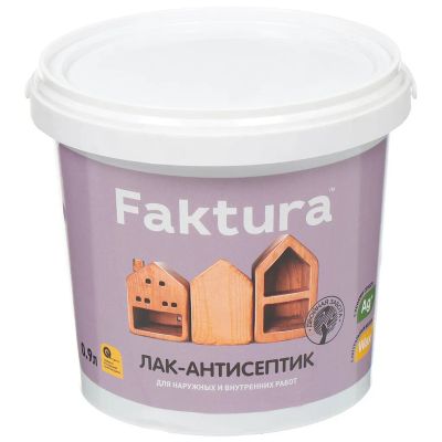 Лот: 24092784. Фото: 1. Лак-антисептик Faktura, полуматовый... Краски, лаки, растворитель