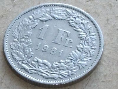 Лот: 15396086. Фото: 1. Монета 1 франк один Швейцария... Европа