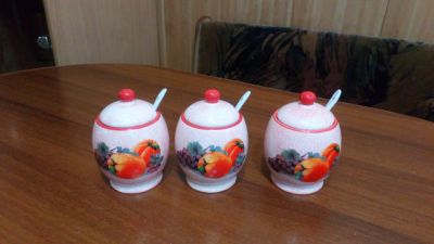 Лот: 18055152. Фото: 1. Фарфоровые баночки. Контейнеры, банки