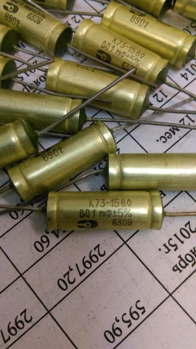 Лот: 6633463. Фото: 1. Конденсатор К73-15В 0,01мкф 630вольт. Конденсаторы