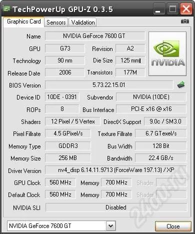 Лот: 507262. Фото: 1. GF7600GT 256mb ddr3. Видеокарты