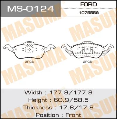 Лот: 18590700. Фото: 1. Колодки дисковые masuma ford focus... Тормозная система