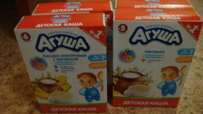 Лот: 6791040. Фото: 1. Каши Агуша (5 штук) Срок до 03... Детское питание