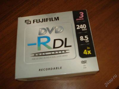 Лот: 1872644. Фото: 1. DVD-R DualLayer 3 шт. CD, DVD, BluRay