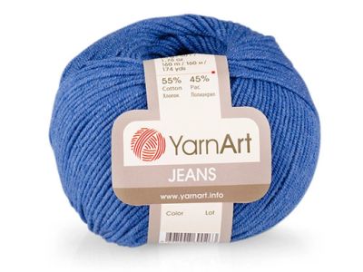 Лот: 15149069. Фото: 1. Пряжа Jeans Цвет 17 (Темно Синий... Ткани, нитки, пряжа