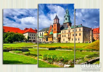 Лот: 9434339. Фото: 1. Модульная картина «Замок в Польше... Холсты чистые